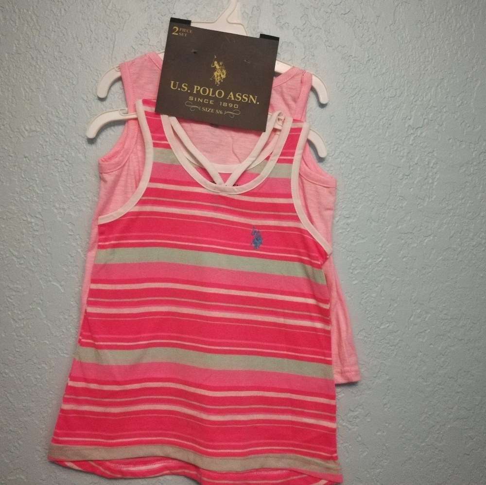 NWT U.S. Polo Assn 2pc girls set sz 5/6 tanks